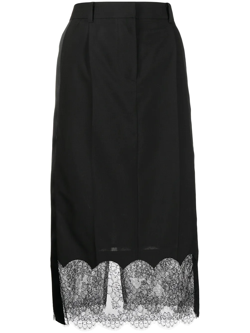 

sacai floral-lace detail pencil skirt - Black