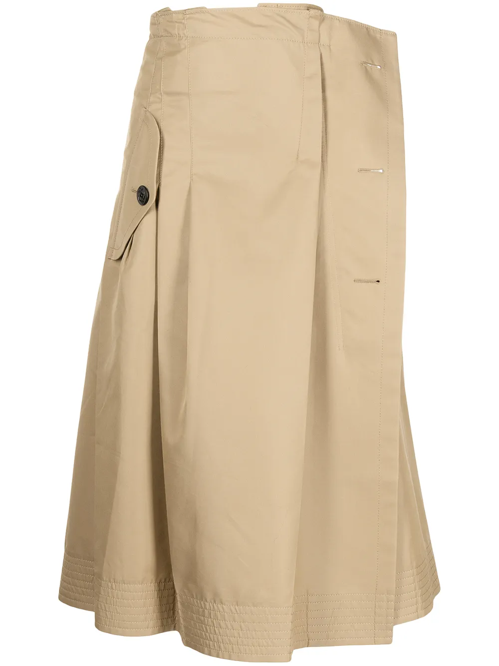 

sacai flared midi skirt - Brown