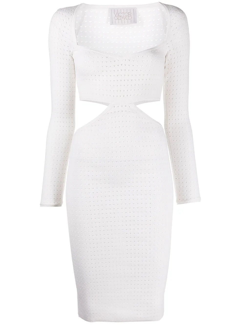 

Victor Glemaud cut-out detail square-neck dress - White