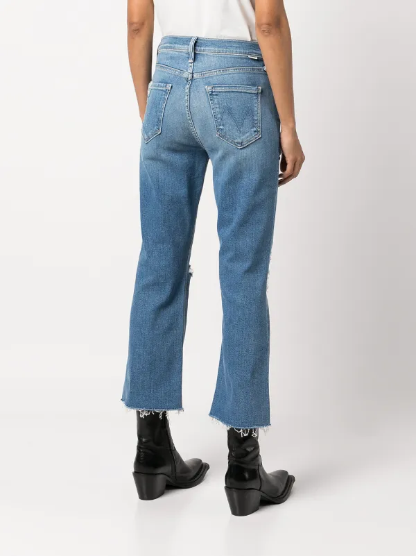 MOTHER Tomcat ripped-knit Jeans - Farfetch