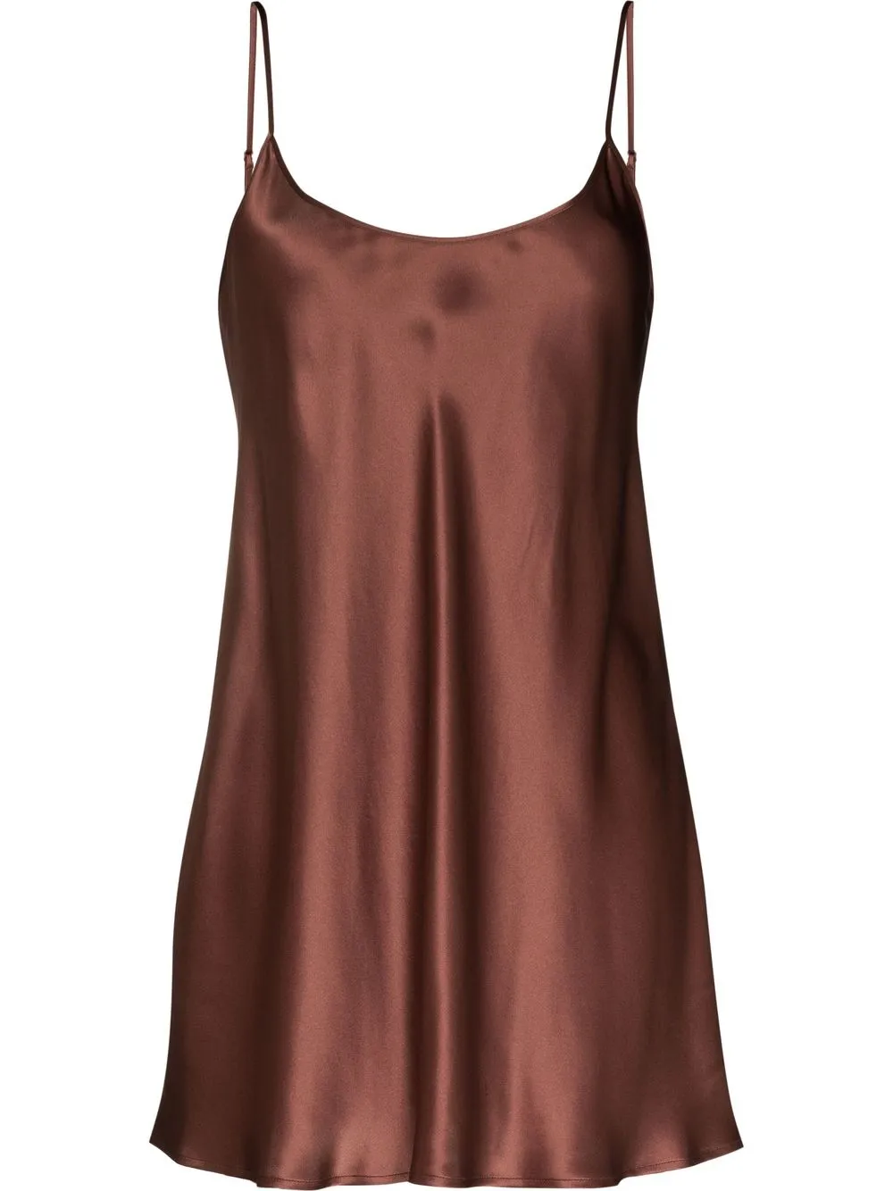 

La Perla slip dress corto de seda - Marrón