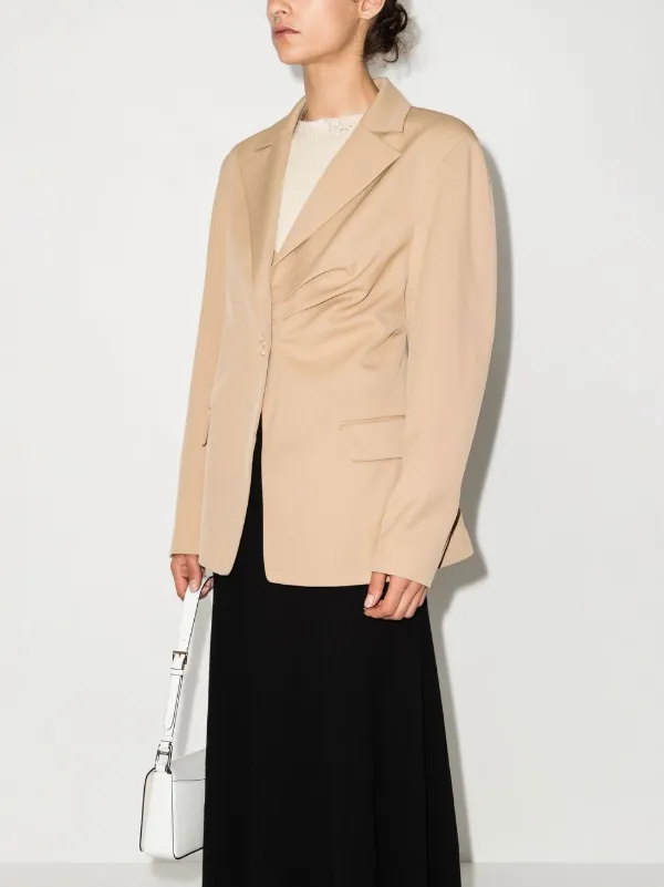 Rejina Pyo Ruched single breasted Blazer Neutrals FARFETCH AZ
