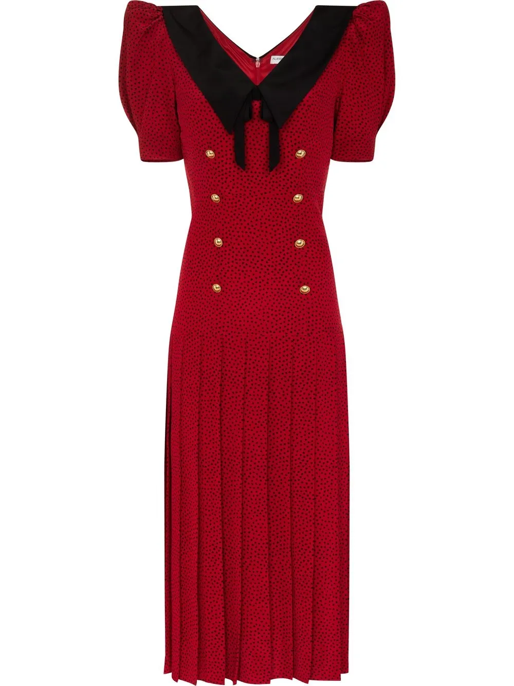 Alessandra Rich heart print Pleated Dress Farfetch