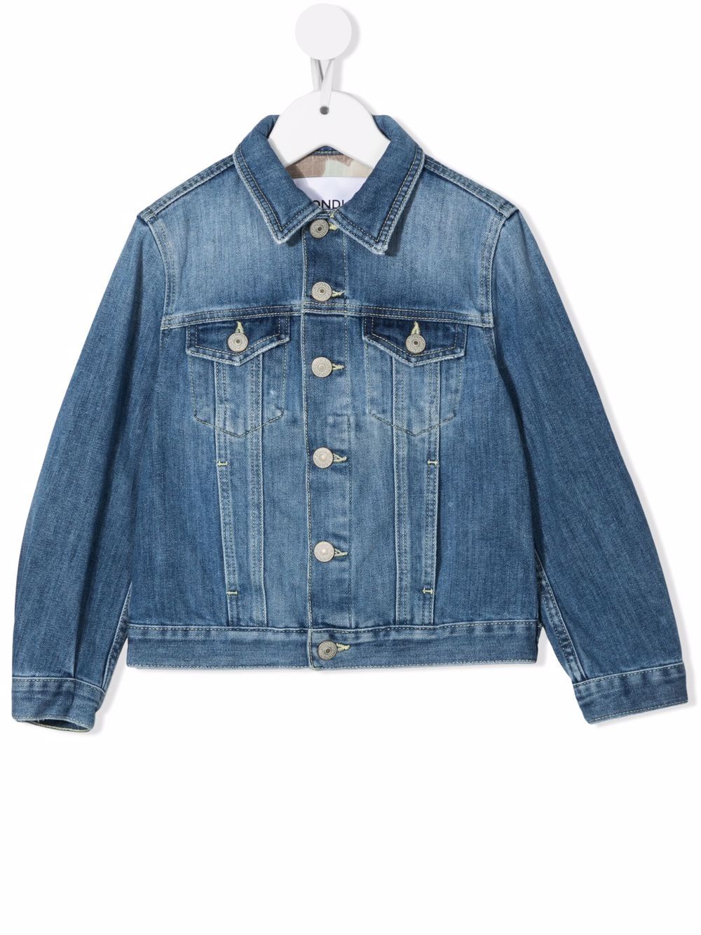 dondup kids veste en jean à simple boutonnage - bleu