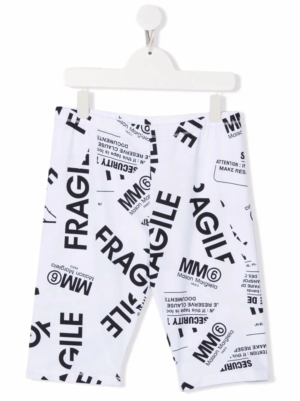 

MM6 Maison Margiela Kids shorts de ciclismo con logo estampado - Blanco