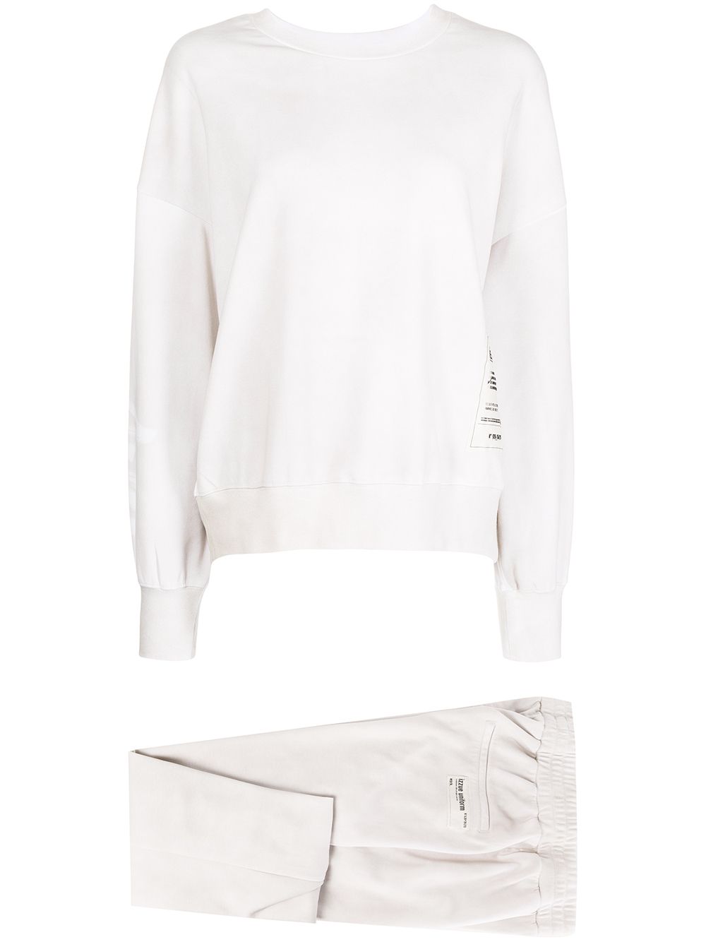 

izzue logo-patch crew neck tracksuit set - Neutrals