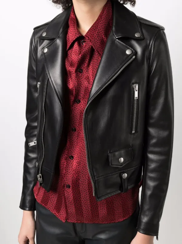 Monogram Printed Leather Biker Jacket - Ready-to-Wear