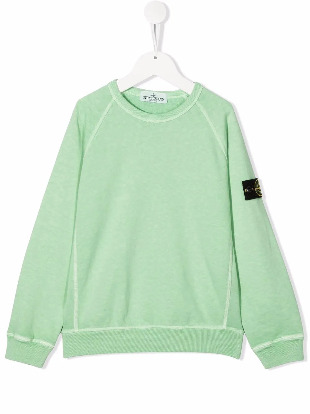 

Stone Island Junior suéter con parche del logo y cierre - Verde