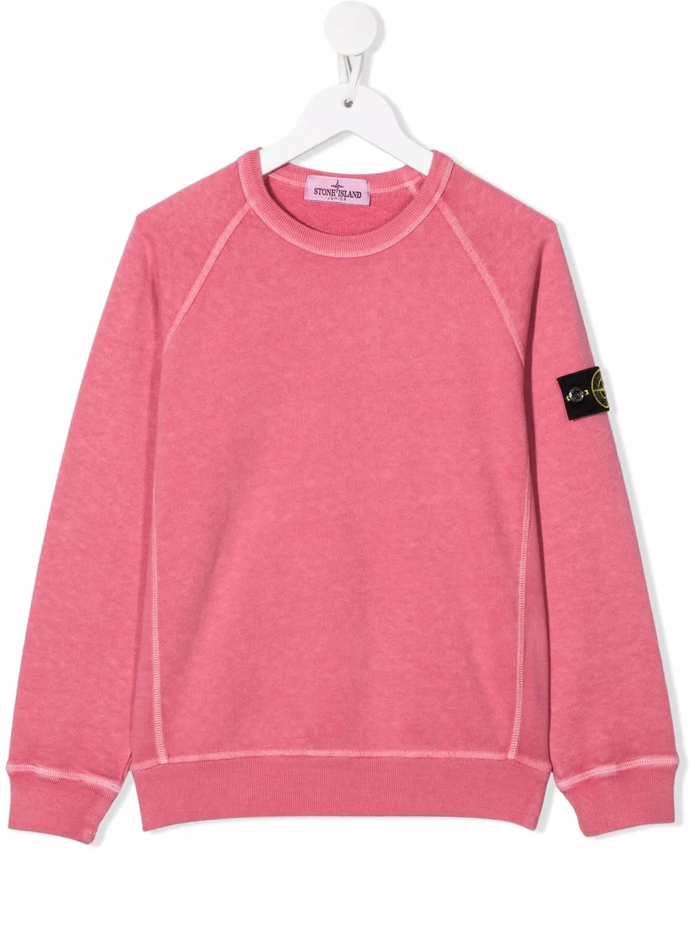 

Stone Island Junior suéter con parche del logo y cierre - Rosado