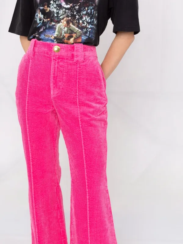 hot pink corduroy trousers