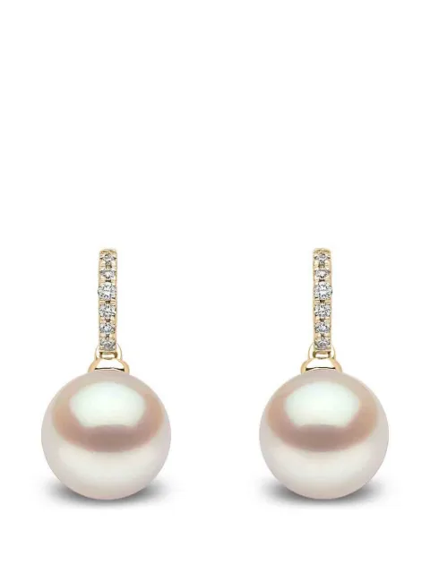 Yoko London Par de brincos Classic Freshwater em ouro 18k com diamante e pérola
