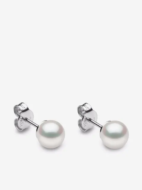 Yoko London 18kt white gold Classic 6mm Akoya pearl stud earrings