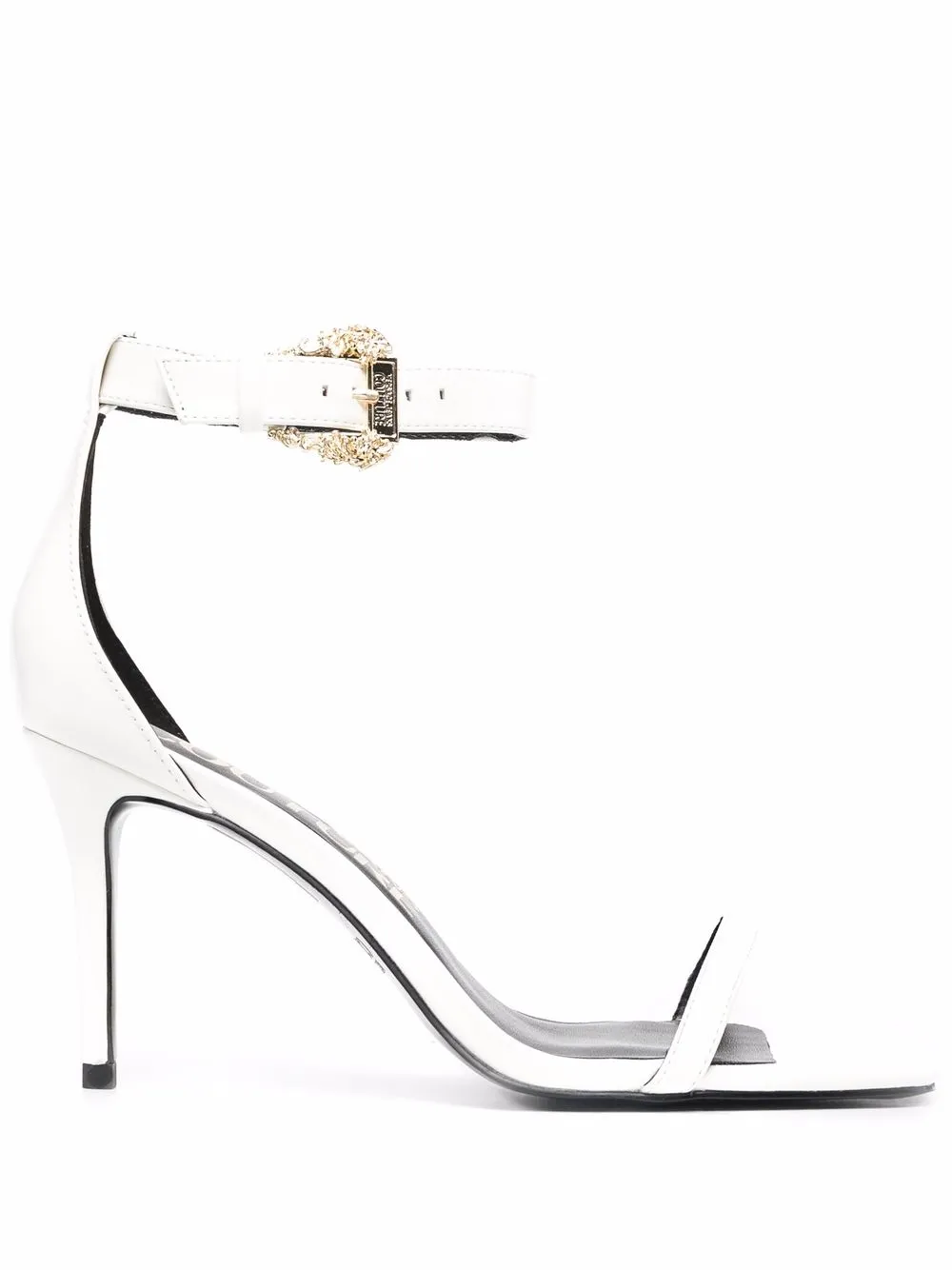 

Versace Jeans Couture sandalias con hebilla Baroque y tacón de 85mm - Blanco