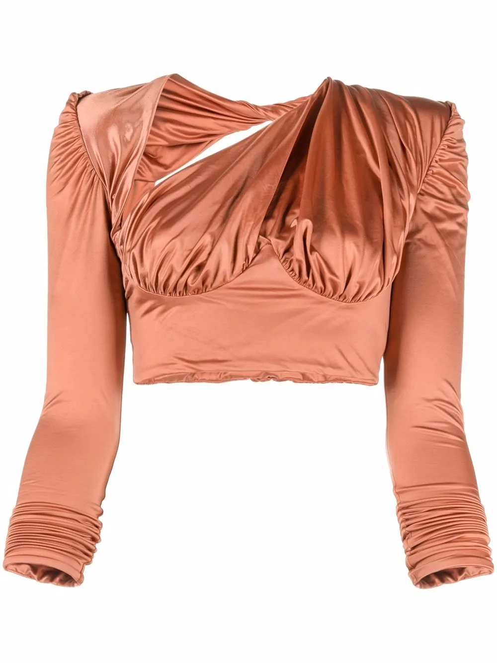 фото Isa boulder asymmetric ruched cropped top