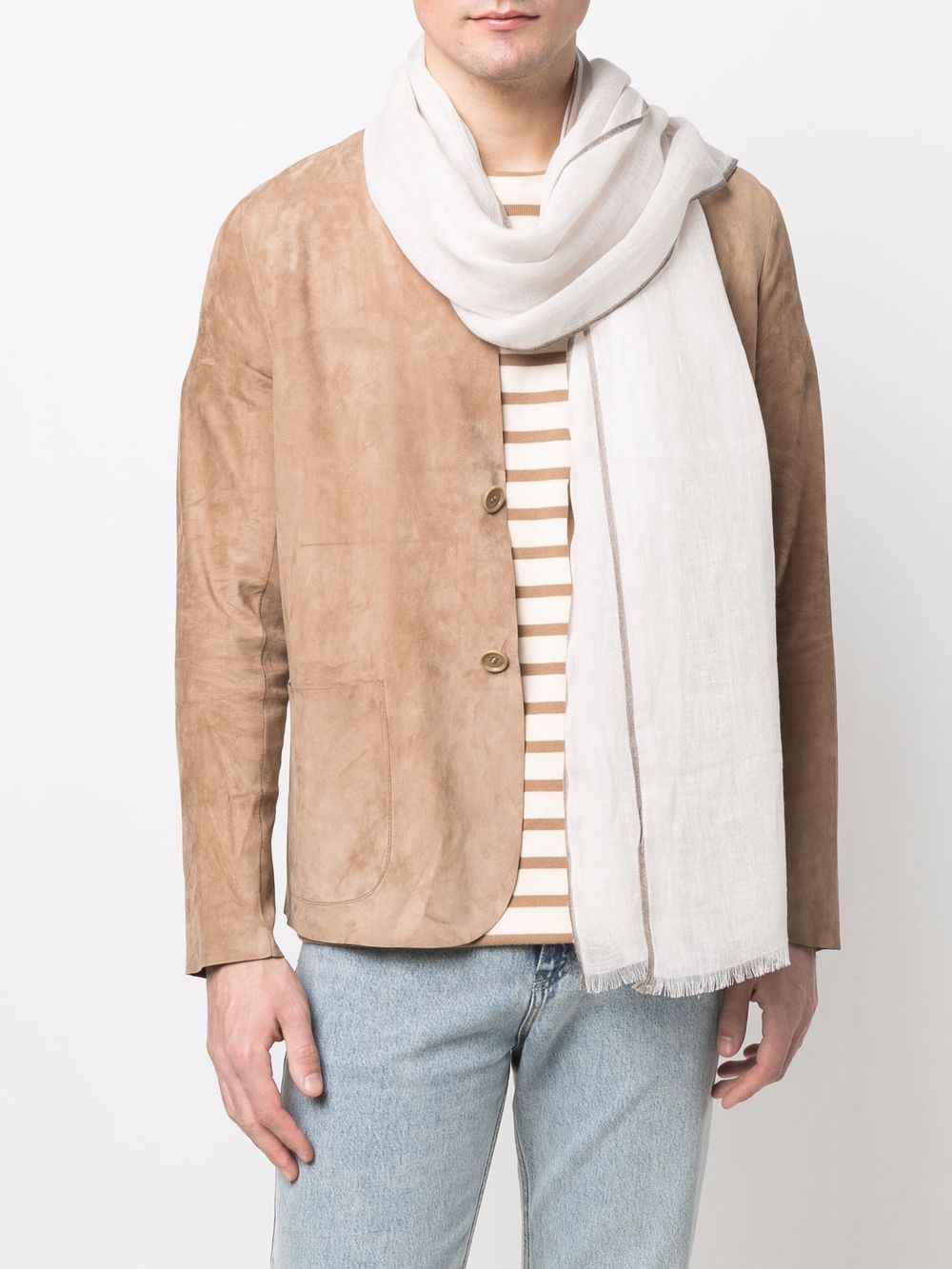 фото Eleventy linen frayed scarf