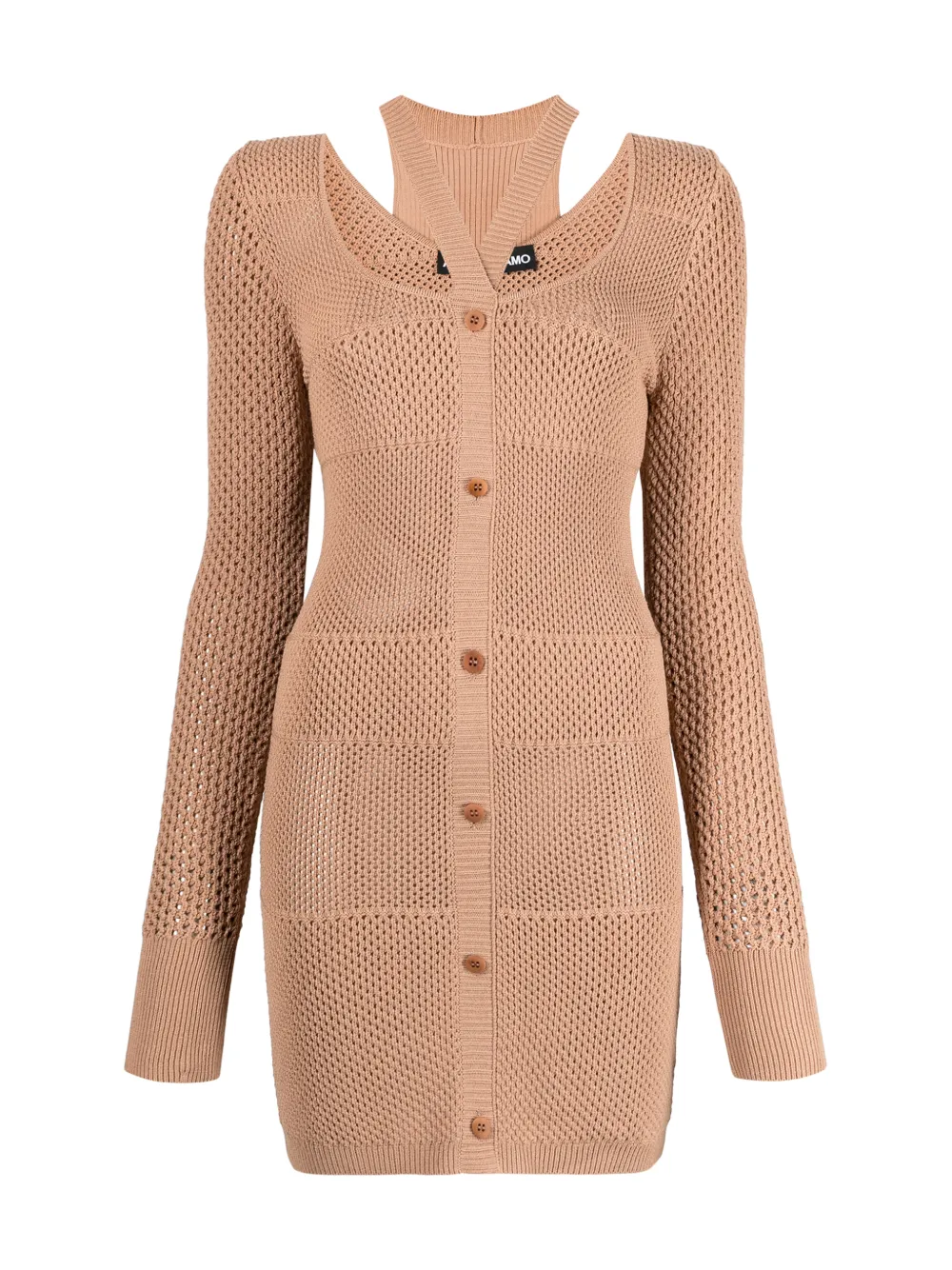 Andreädamo Knitted Midi Dress In Neutrals