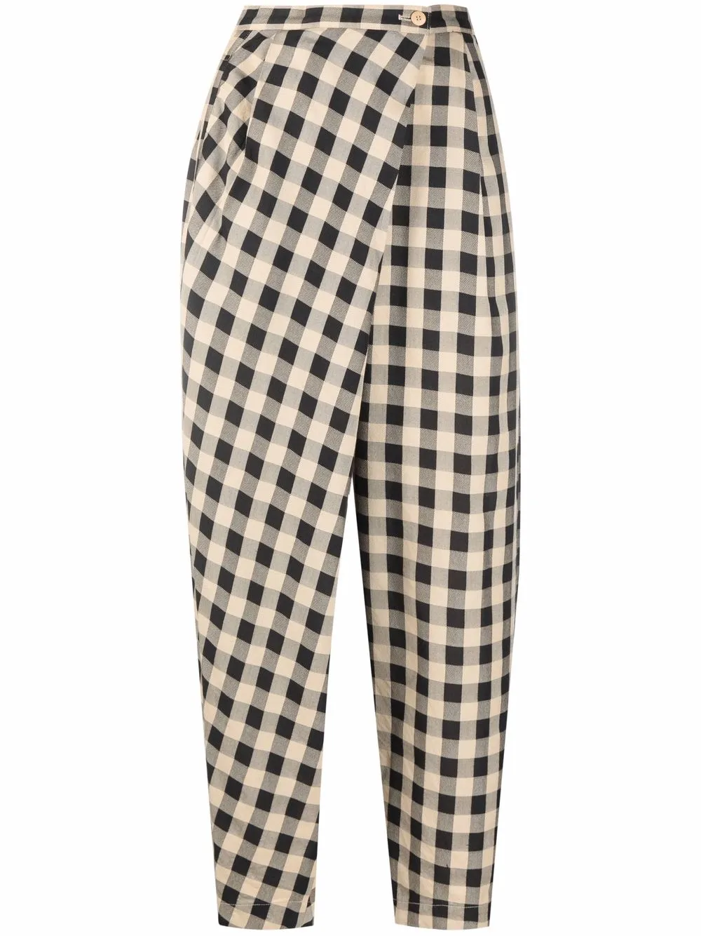 

Issey Miyake Pre-Owned 1980s check-print cropped trousers - Neutrals