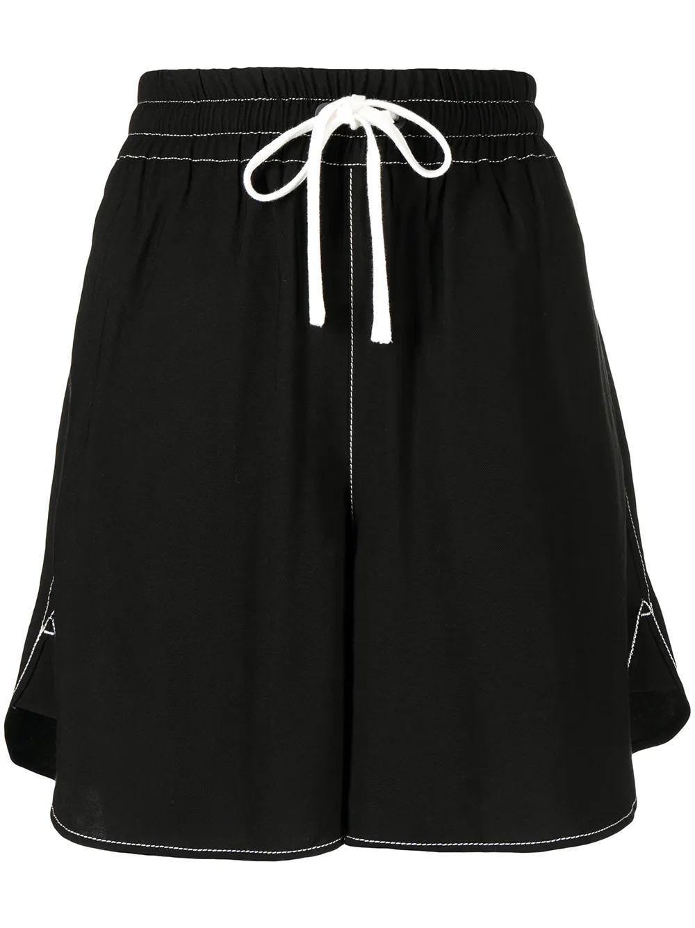 

izzue embroidered logo drawstring shorts - Black