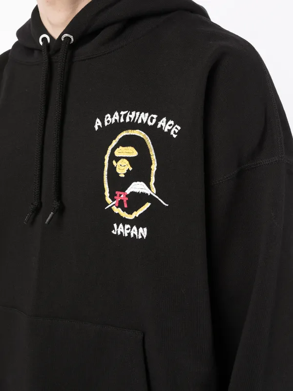 A BATHING APE® Embroidered Japan Logo Hoodie - Farfetch