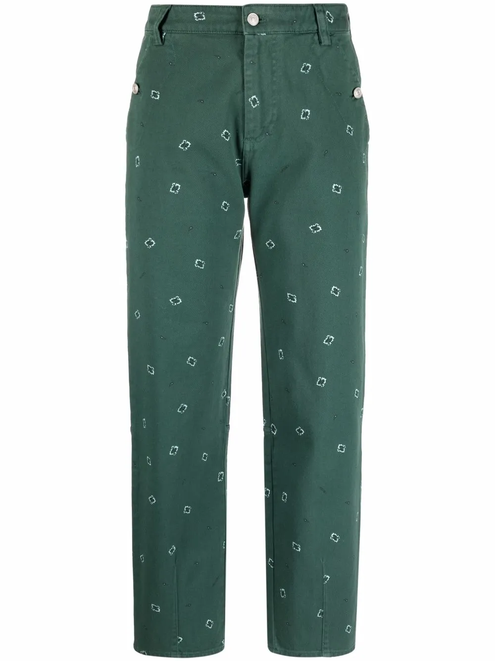 

Kenzo pantalones capri con estampado de cachemira - Verde