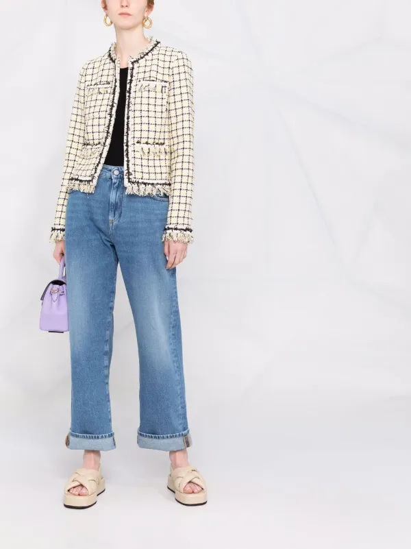 MSGM Frayed Tweed Jacket - Farfetch