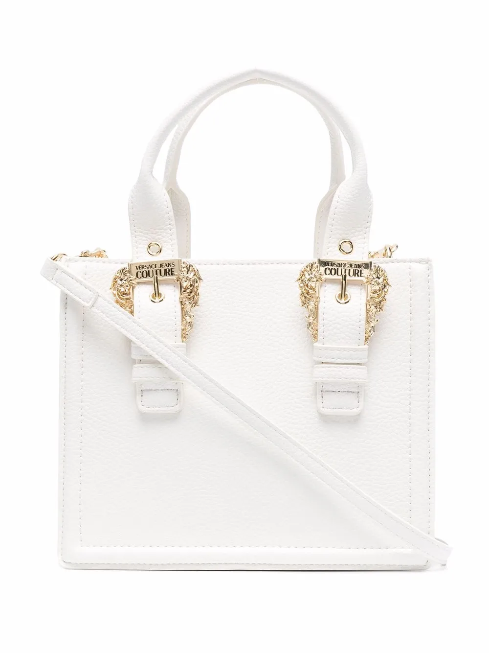 Versace Jeans Couture Logo-buckle Shopping Tote Bag In White | ModeSens