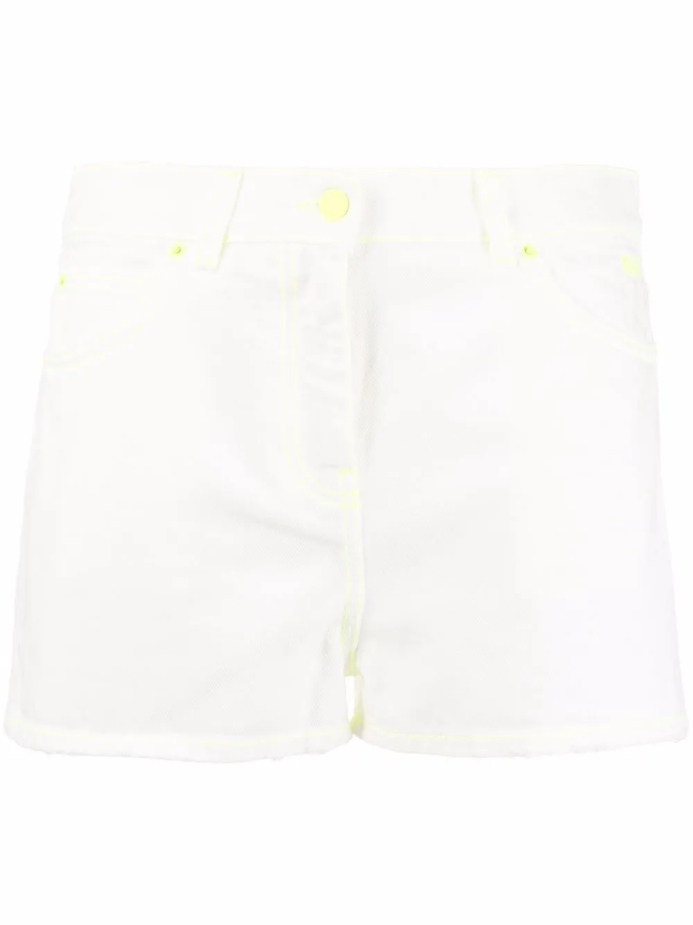 

MSGM shorts de mezclilla con logo bordado - Blanco