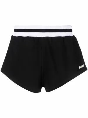 MSGM logo-embroidered Shorts | Black | FARFETCH