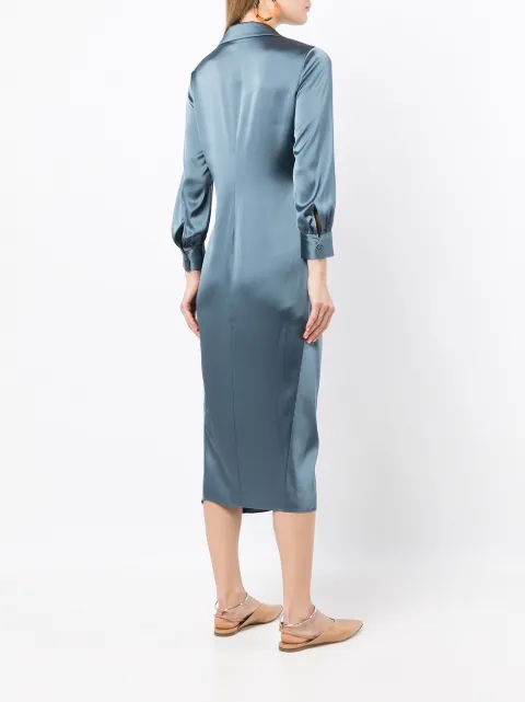 Theory twist-detail Satin Dress - Farfetch