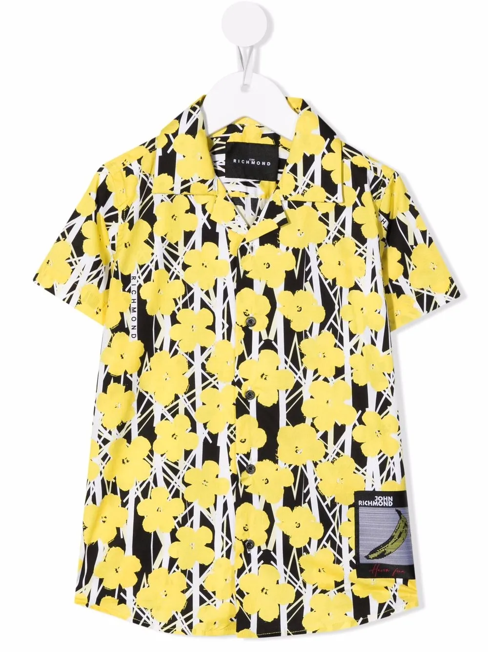 

John Richmond Junior camisa con estampado floral - Amarillo