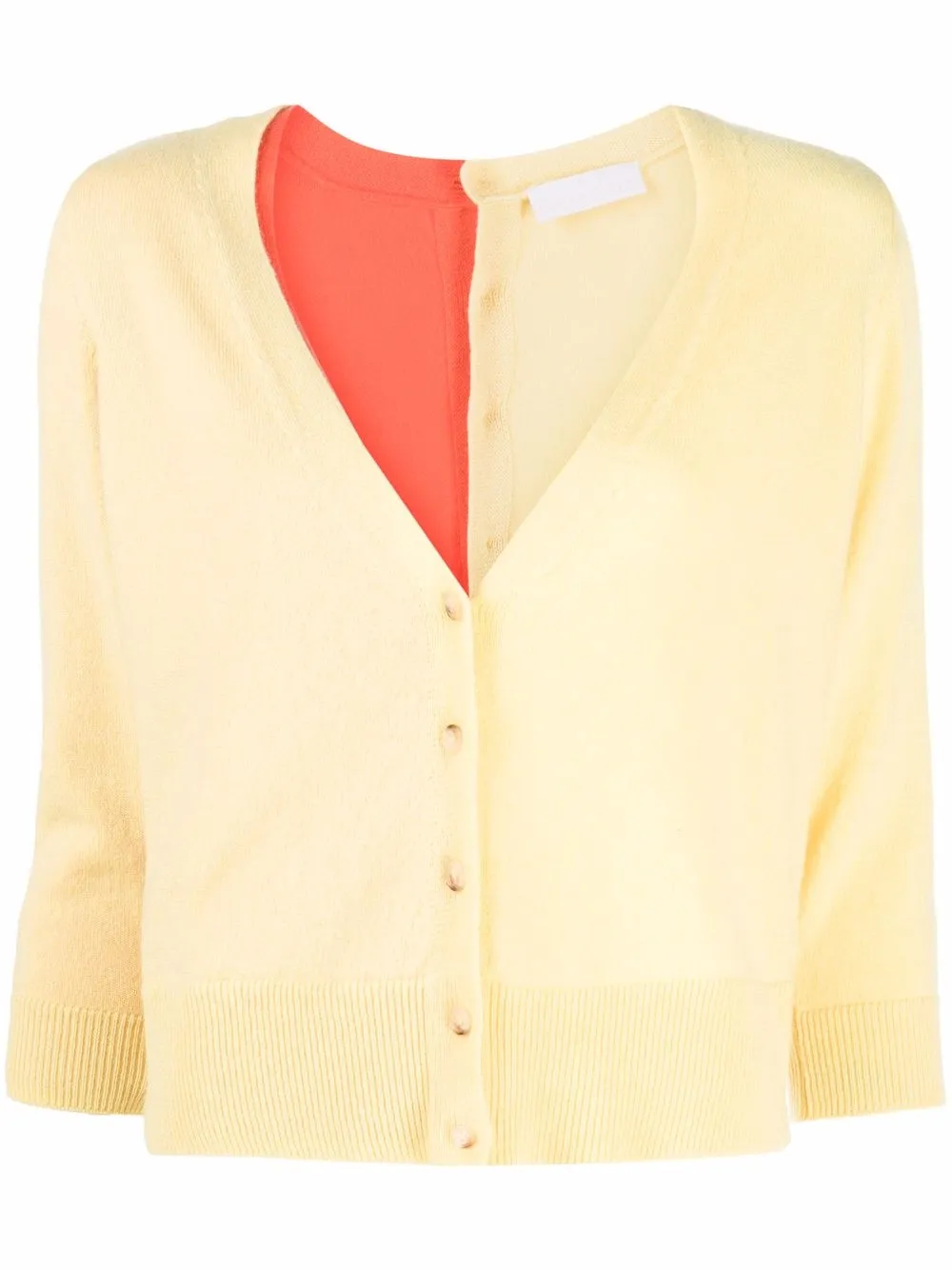 

Chicca Lualdi two-tone V-neck cardigan - Yellow