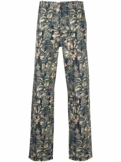 floral print straight-leg trousers 