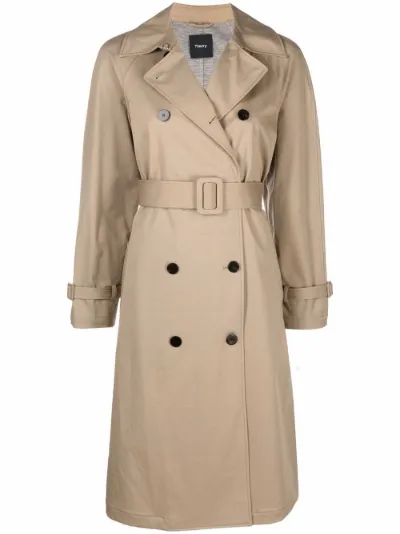 double-face belted trench coat | Theory 