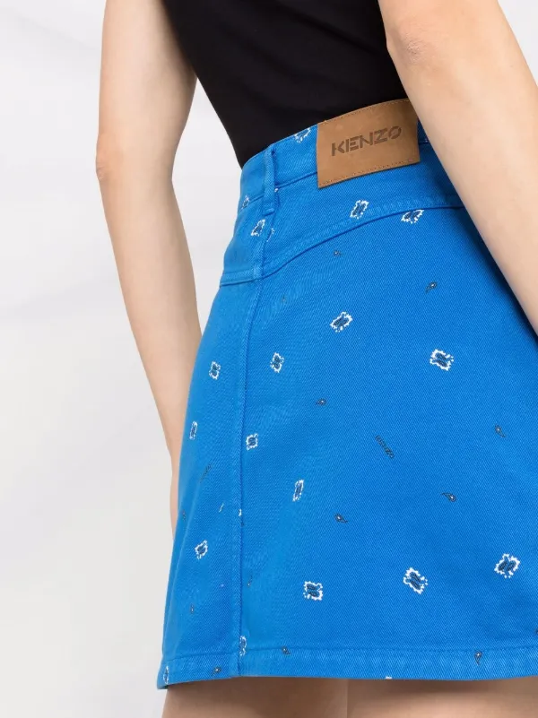 【送料&関税込】Kenzo Paisley Print Skirt Kenzo paisley-print Skirt | Blue | FARFETCH RO