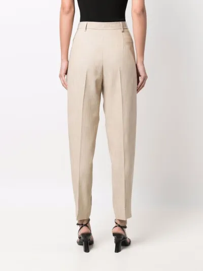 pressed-crease tapered trousers 