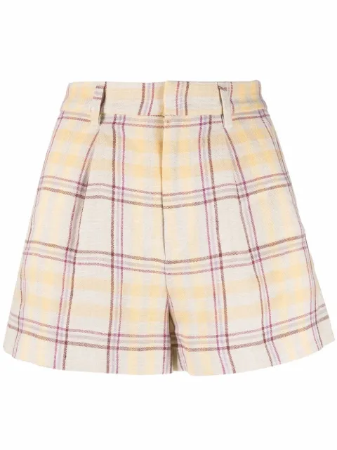 Isabel Marant Étoile شورت بطبعة كاروهات مضفرة