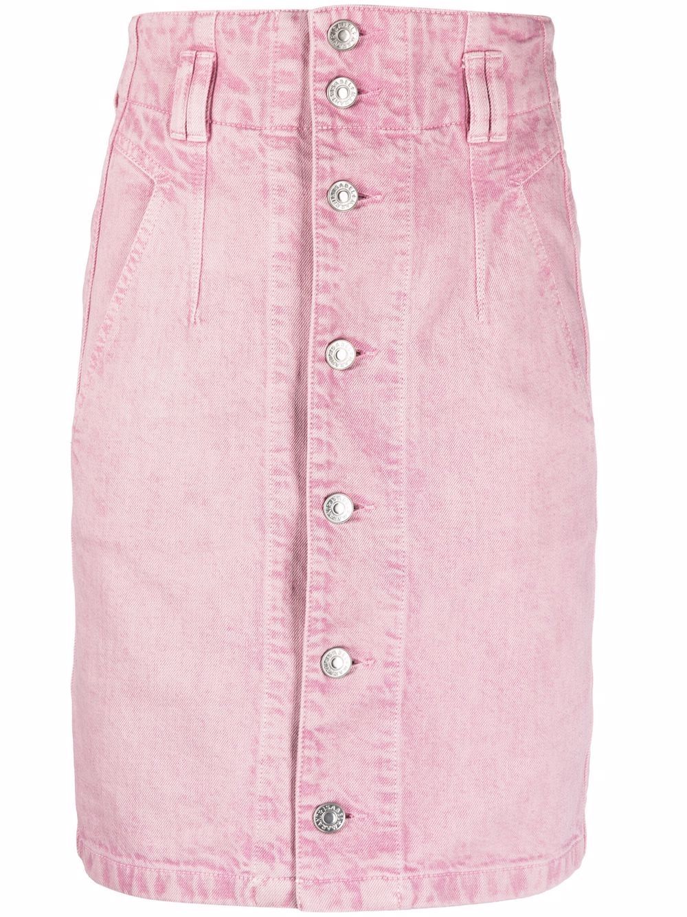 marant étoile jupe en jean à taille haute - rose