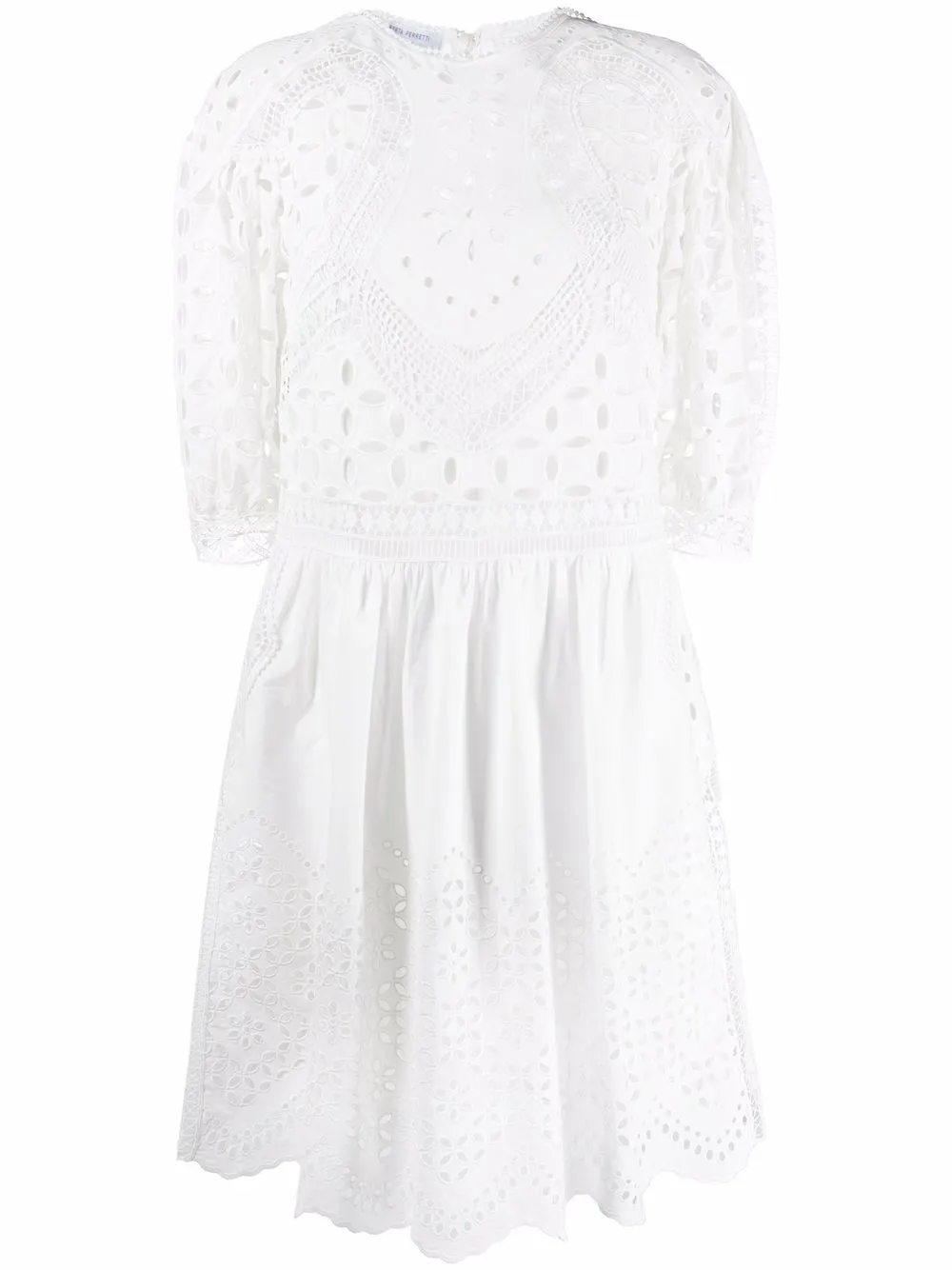 Alberta Ferretti white Sangalo lace-embroidery poplin dress for women ...