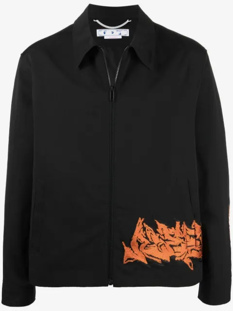 Off-White chamarra con motivo bordado