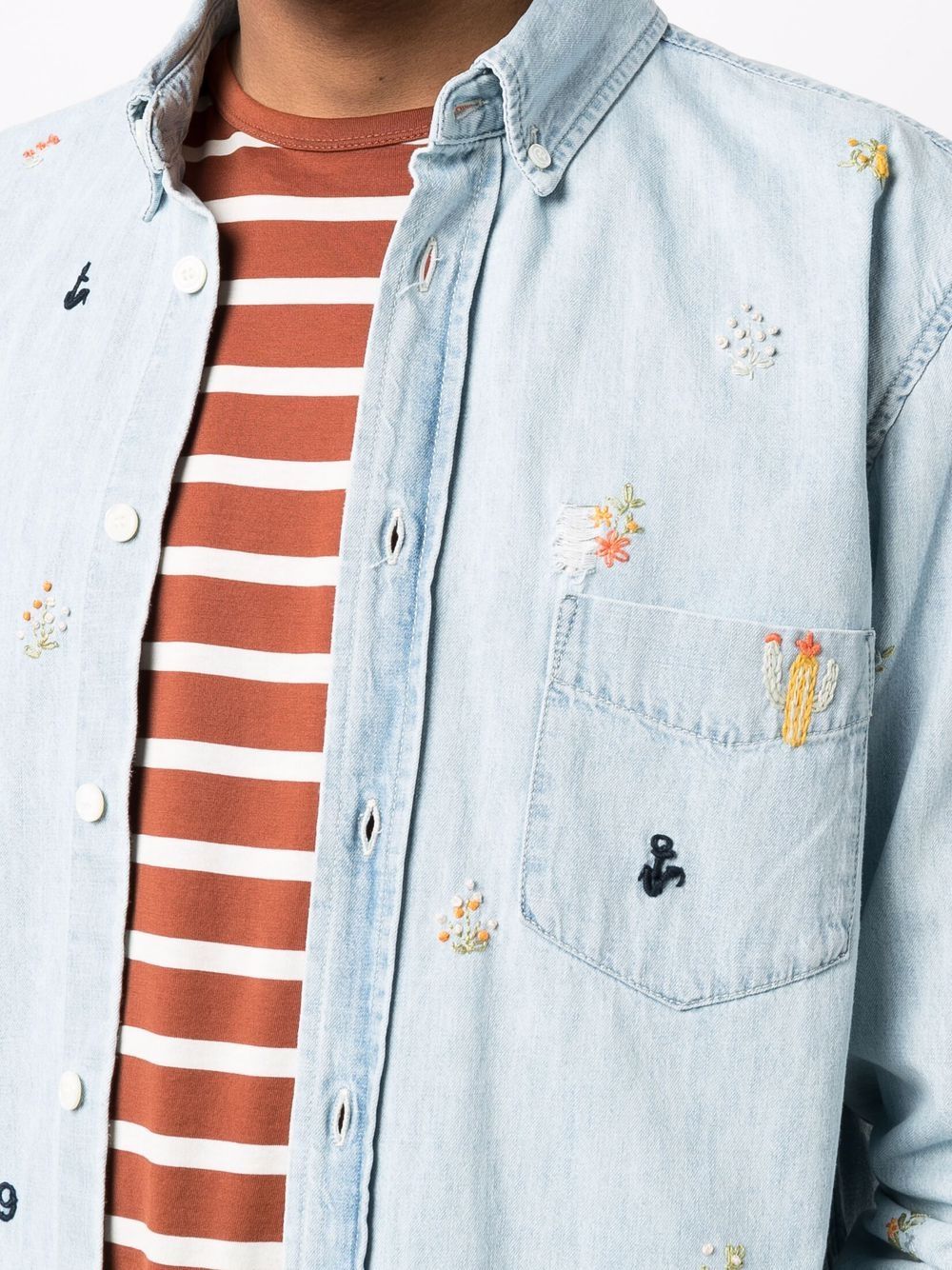 фото Nick fouquet embroidered denim shirt