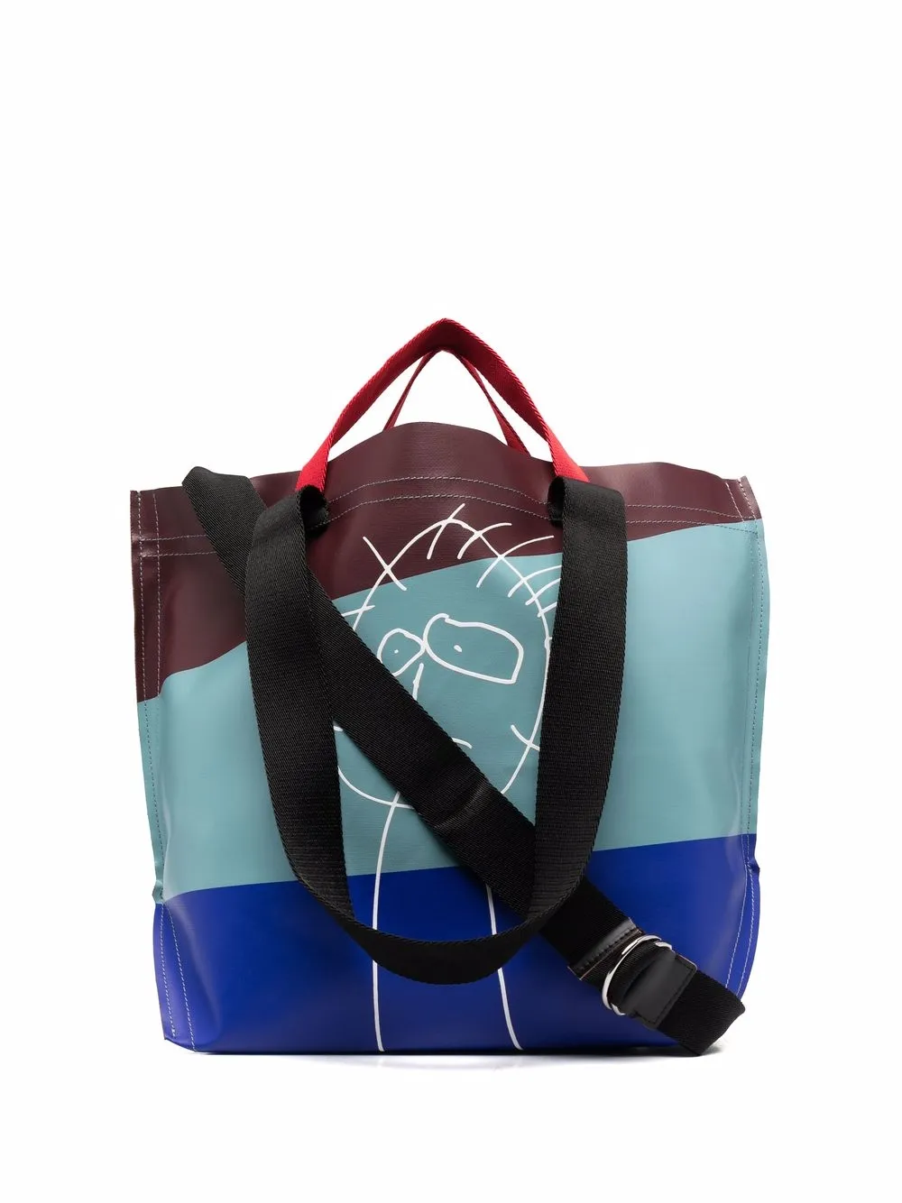 

Plan C tote con diseño color block - Rojo