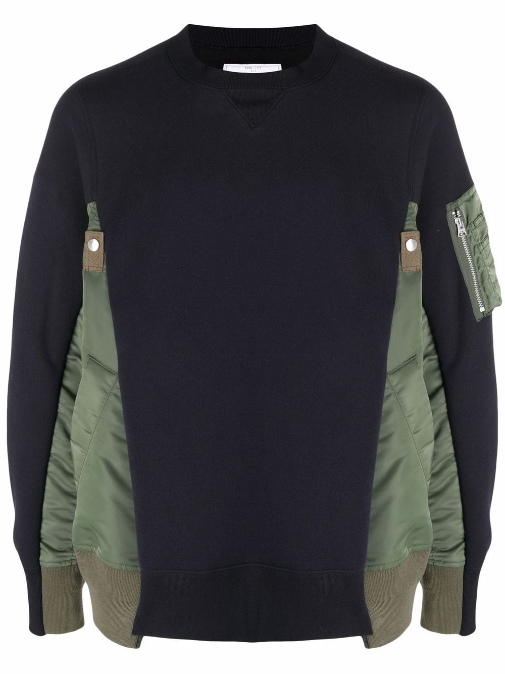 

sacai sudadera con panel de chamarra bomber - Azul