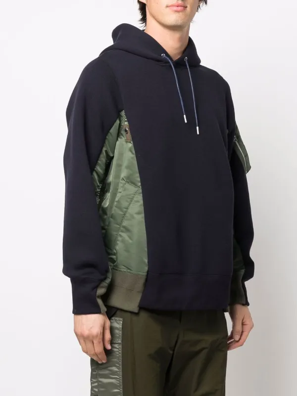 Sacai Bomber Jacket Hybrid Panelled Hoodie - Farfetch