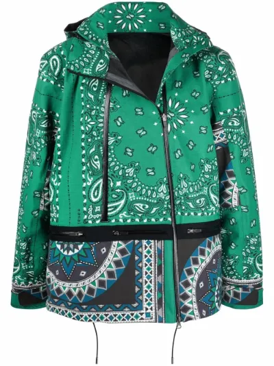 Sale sacai bandana-print funnel-neck 