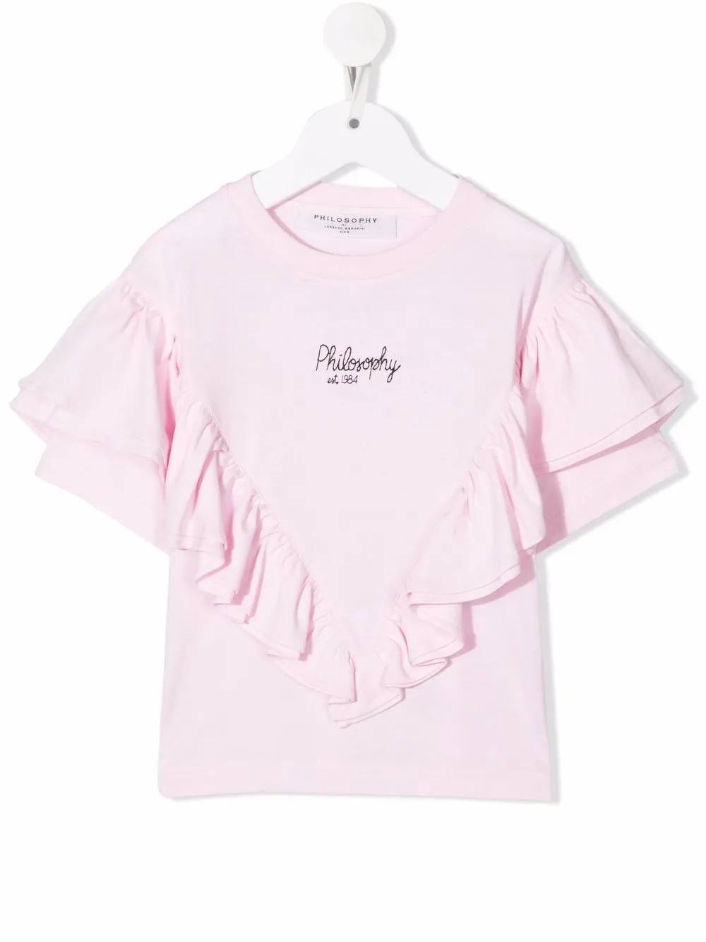 фото Philosophy di lorenzo serafini kids футболка с вышитым логотипом и оборками