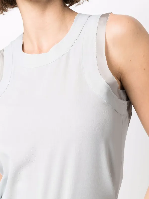 Sacai zipped-back round-neck Tank Top | Grey | FARFETCH AO