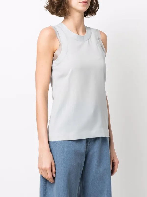 Sacai zipped-back round-neck Tank Top | Grey | FARFETCH AO
