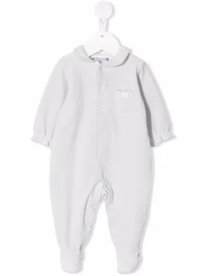 Moncler Enfant ロゴパッチ ロンパース | ホワイト | FARFETCH JP