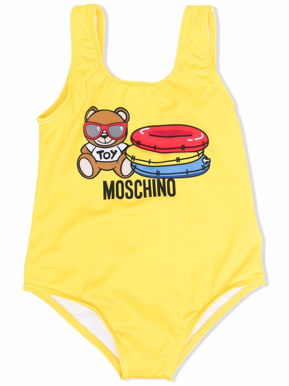 фото Moschino kids купальник с u-образным вырезом и логотипом