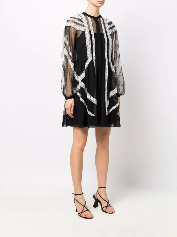 TWINSET tulle-layered long-sleeve Dress 